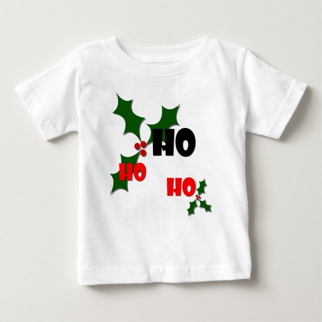 T-shirt Pour Bébé Ho Ho Ho Holly & Berries Chemise pour enfants (Devant)