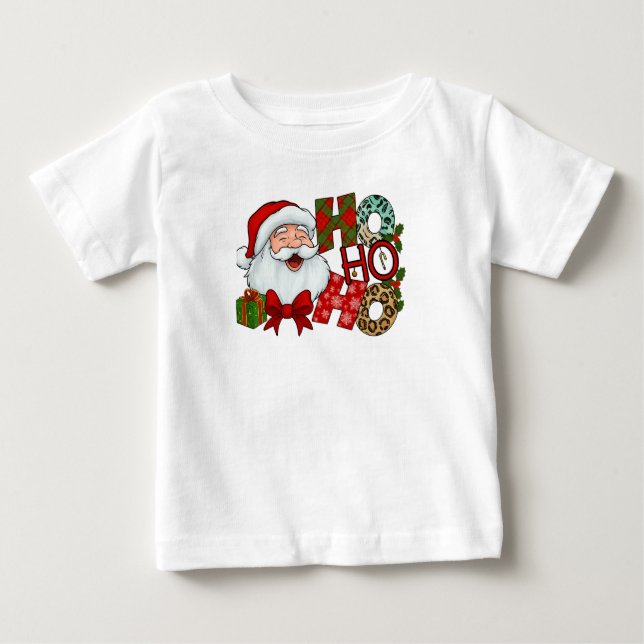 T-shirt Pour Bébé Ho Ho Ho Santa Laughing Face Christmas Tee (Devant)