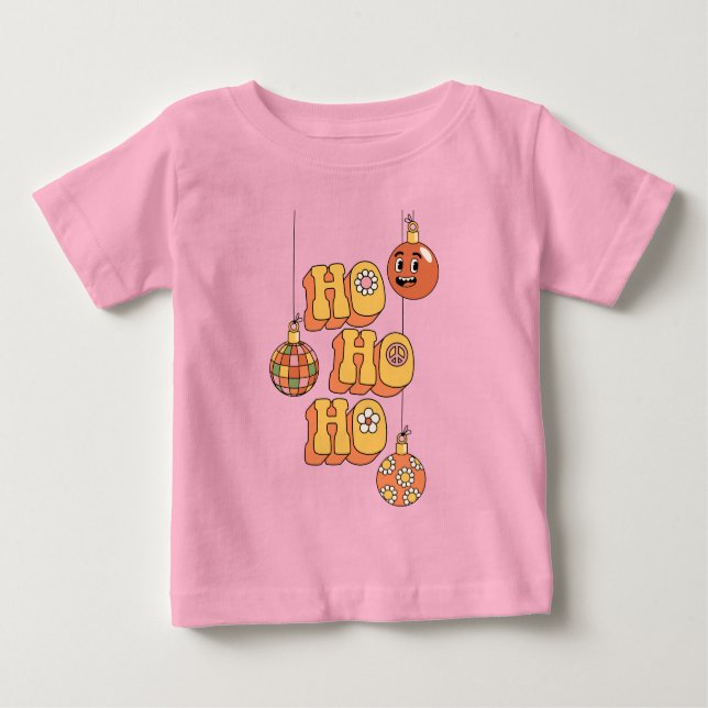 T-shirt Pour Bébé Ho Ho Ho - Super fête de Noël (Devant)