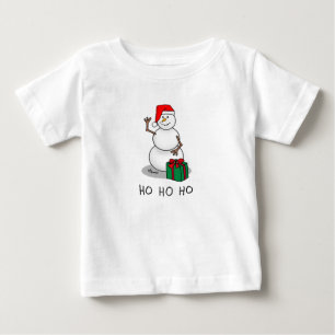 T-shirt Pour Bébé Ho Ho Joyeux Noël Père Noël mignonne Snowman