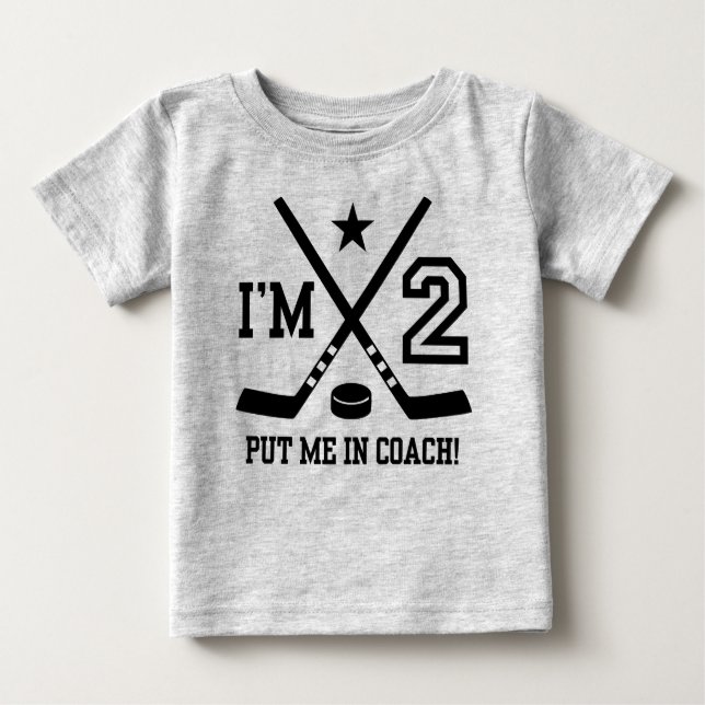 T-shirt Pour Bébé Hockey 2e anniversaire (Devant)