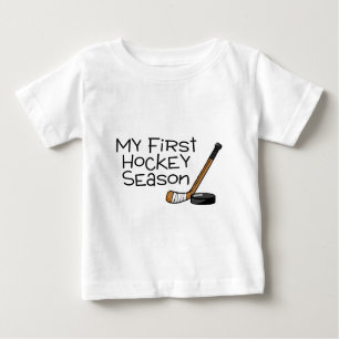 T-shirt Pour Bébé Hockey ma première saison d'hockey (bâton et