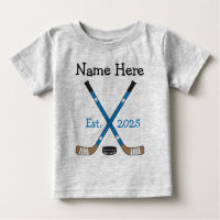 Hockey personnalisé Nom du bébé Naissance Année de