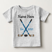 Hockey personnalisé Nom du bébé Naissance Année de