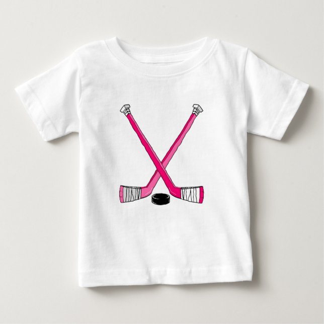 T-shirt Pour Bébé Hockey rose (Devant)