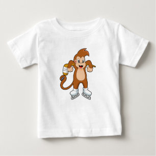 T-shirt Pour Bébé Hockey sur glace singe bâton de hockey sur glace