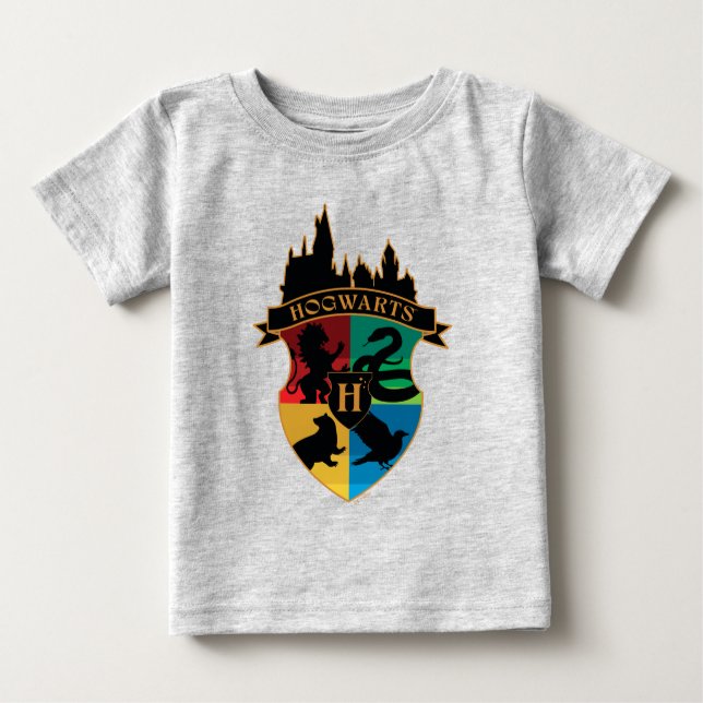 T-shirt Pour Bébé HOGWARTS™ Castle Crest House Pride Badge (Devant)