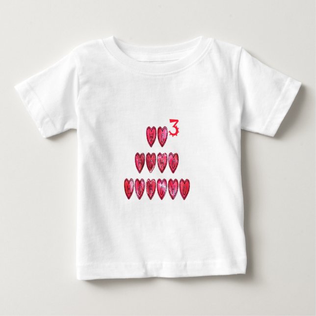 T-shirt Pour Bébé Hohoho Hearts Père Noël Cool (Devant)