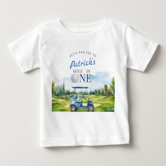 T-shirt Pour Bébé Hole In One Golf 1st Birthday  (Devant)