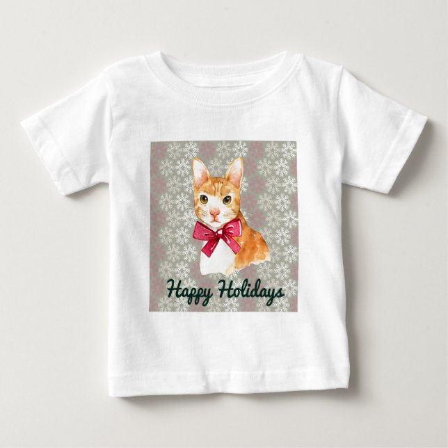 T-shirt Pour Bébé Holiday Orange Tabby (Devant)
