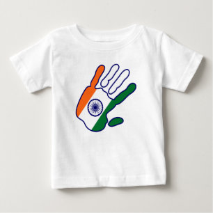 T-shirt Pour Bébé holiES - Drapeau indien main