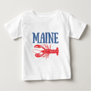T-shirt Pour Bébé Homard d'aquarelle Maine
