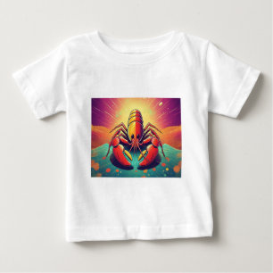 T-shirt Pour Bébé Homard psychédélique Art Océan