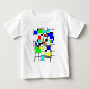 T-shirt Pour Bébé Hommage Des Carrés Au Hasard À Mondrian
