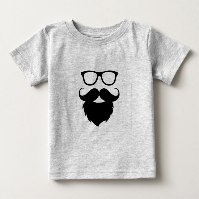 T-shirt Pour Bébé Homme à la barbe drôle de pleine culture (Devant)