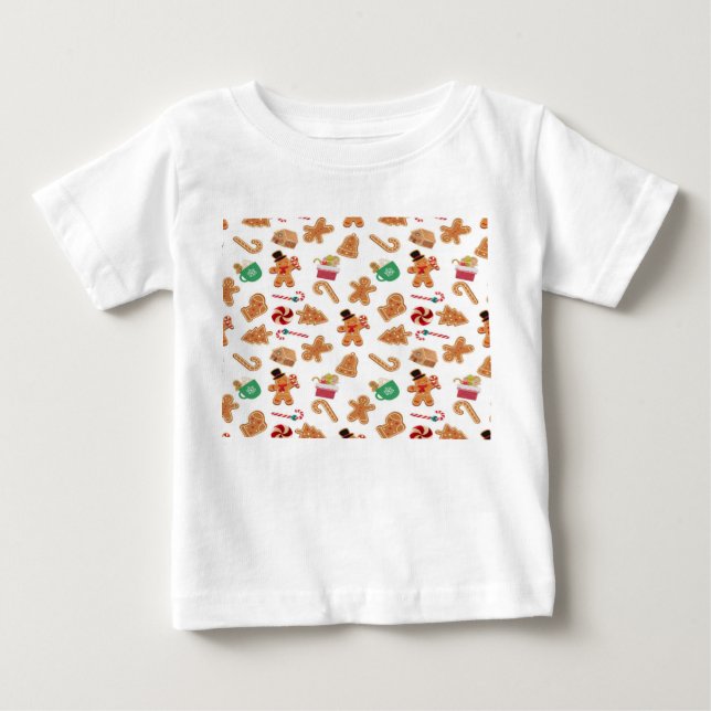 T-shirt Pour Bébé Homme de Cookie et Noël (Devant)