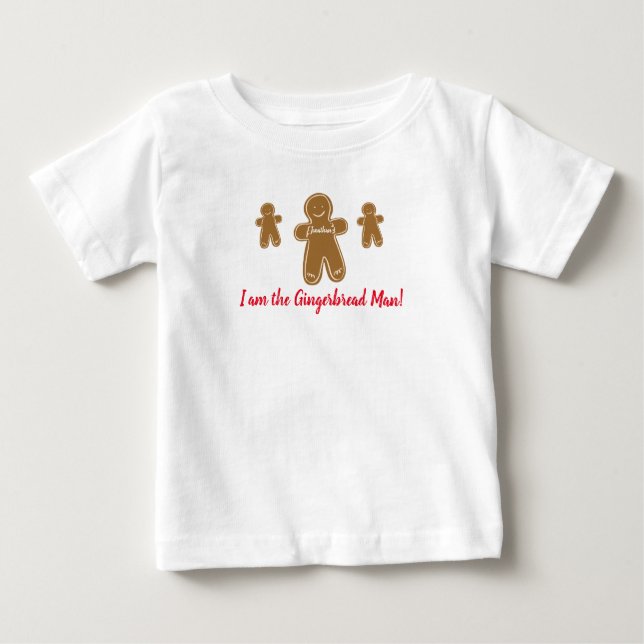 T-shirt Pour Bébé Homme en pain d'épices Nom personnalisé Festif de  (Devant)