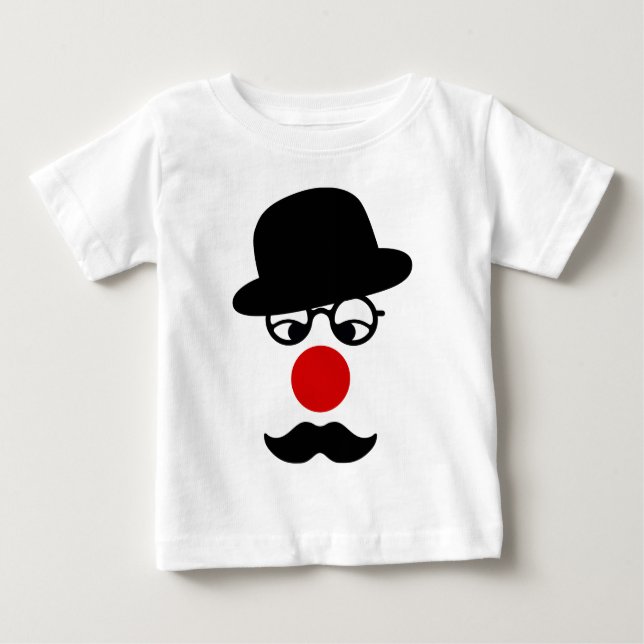 T-shirt Pour Bébé Homme moustache avec nez Casquette et clown (Devant)