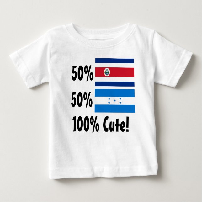 T-shirt Pour Bébé Hondurien de Rican 50% de côte de 50% 100% mignon (Devant)