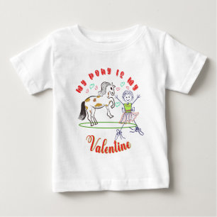 T-shirt Pour Bébé Hooves de coeur : Mon poney est ma Saint Valentin