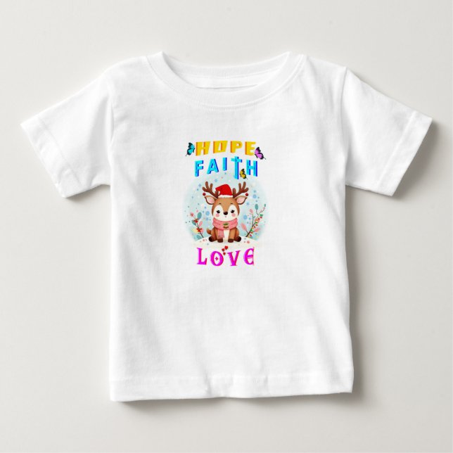T-shirt Pour Bébé Hope Faith Love (Devant)
