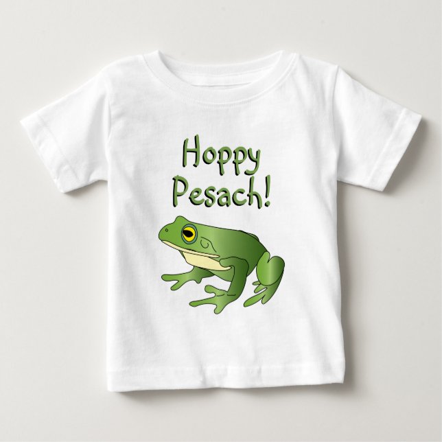 T-shirt Pour Bébé Hoppy Pesach ! - Grenouille unique - T-shirt bébé (Devant)