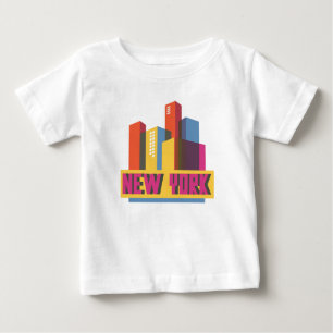 T-shirt Pour Bébé Horizon au néon de New York City  