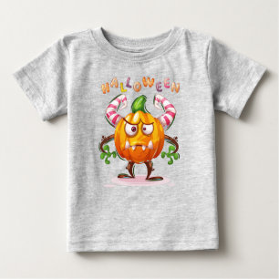 T-shirt Pour Bébé Horror Chilween Citrouille Crazy