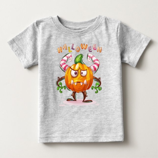 T-shirt Pour Bébé Horror Chilween Citrouille Crazy (Devant)
