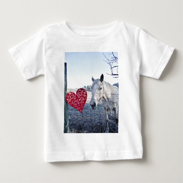 T-shirt Pour Bébé HORSE coeur Valentine (Devant)