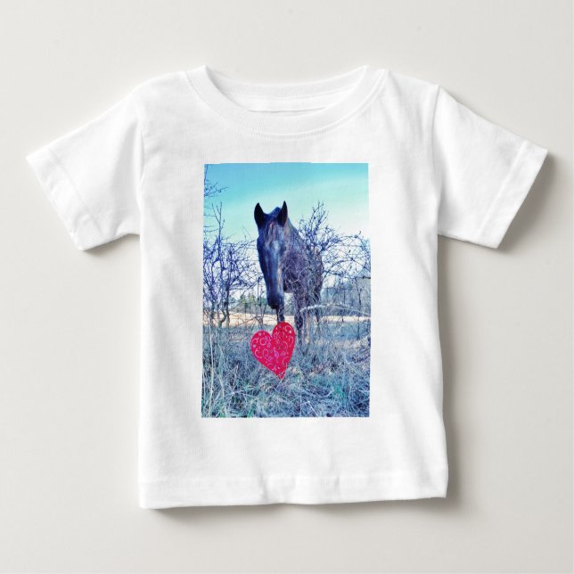 T-shirt Pour Bébé Horse et heart (Devant)