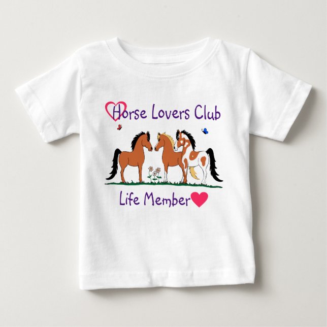 T-shirt Pour Bébé Horse Lovers Club Life Membre (Devant)