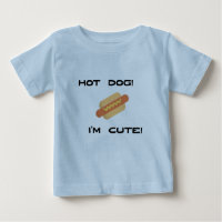 Hot Dog Je suis mignon en bleu