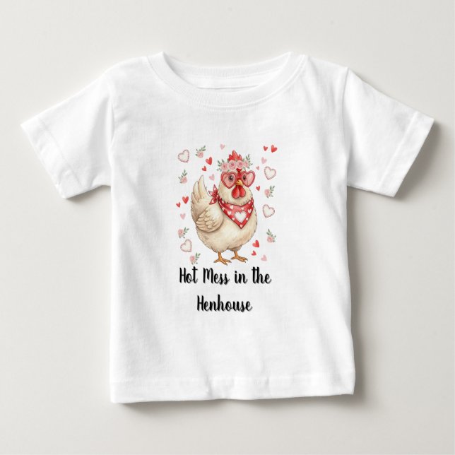 T-shirt Pour Bébé Hot Mess in the Henhouse Valentine (Devant)