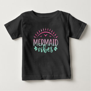 T-shirt Pour Bébé Hot Pink et Green Glitter Mermaid Vibes