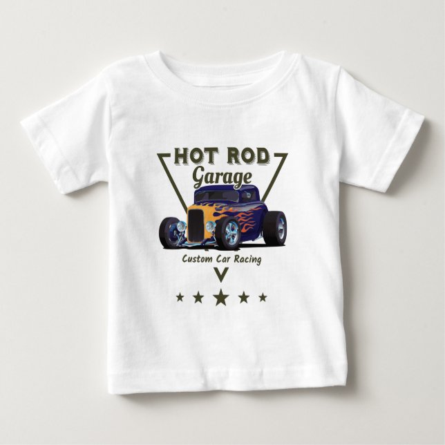 T-shirt Pour Bébé Hot Rod Garage!  (Devant)