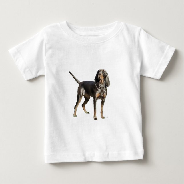 T-shirt Pour Bébé Hound noir et tan noir (Devant)