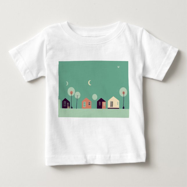 T-shirt Pour Bébé House, Doodle, Building (Devant)