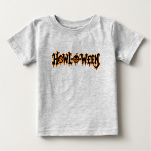 T-shirt Pour Bébé Howl-O-Ween Halloween Chiot Mignon Patte Citrouill