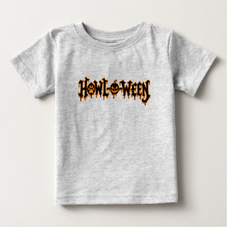 T-shirt Pour Bébé Howl-O-Ween Halloween Chiot Mignon Patte Citrouill
