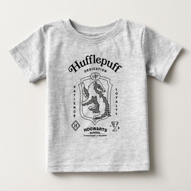 T-shirt Pour Bébé HUFFLEPUFF™ Dedication Patience Loyalty Crest (Devant)