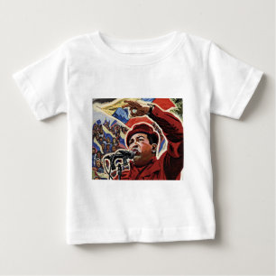 T-shirt Pour Bébé Hugo Chavez - Style de la révolution des dessins 