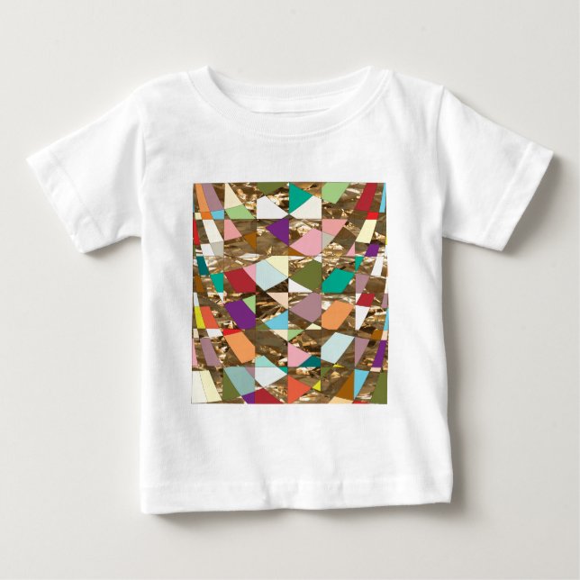 T-shirt Pour Bébé Huile d'or couleur Abstraite (Devant)