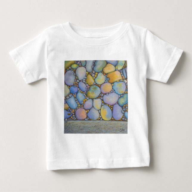 T-shirt Pour Bébé Huile Pastel River Rocher et galets (Devant)