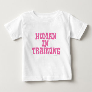 T-shirt Pour Bébé Humain Dans L'Entraînement Slogan Rose