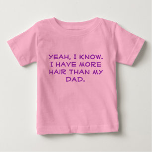 T-shirt Pour Bébé Humour Funny Baby "plus de cheveux que papa"