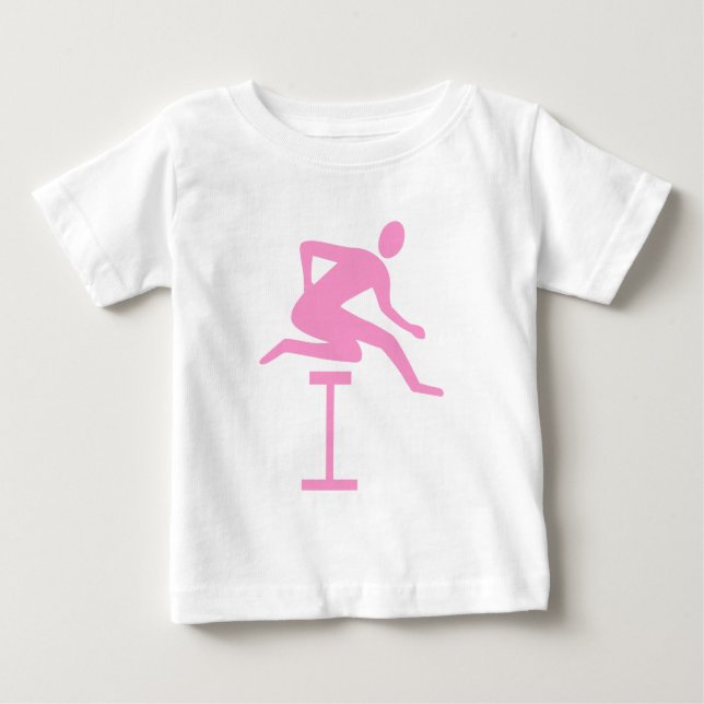 T-shirt Pour Bébé Hurdling - Rose (Devant)