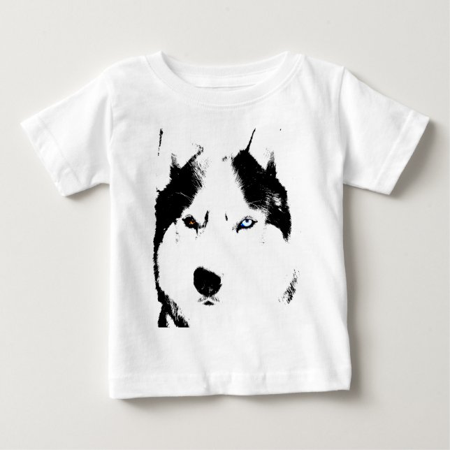 T-shirt Pour Bébé Husky Baby Tootoo One Piece Malamute Husky Robe (Devant)