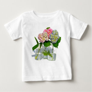 T-shirt Pour Bébé Hydrangeas et jarre de Mason