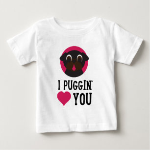 T-shirt Pour Bébé I amour de Puggin vous noircissez le carlin